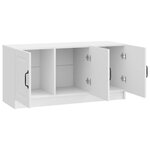 vidaXL Meuble TV Blanc brillant 99 x 34 5 x 47 cm Bois d'ingénierie