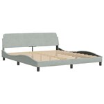 vidaXL Cadre de lit sans matelas gris clair 180x200 cm velours