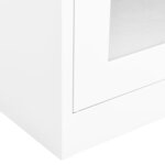 vidaXL Armoire de bureau Blanc 90x40x180 cm Acier et verre trempé