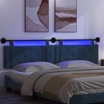 vidaXL Tête de lit suspendue Avec lumière LED Bleu Velours