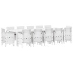 Ensemble de salle à manger de jardin vidaXL de 13 pièces avec coussins en poly rattan blanc