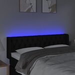 vidaXL Tête de lit à LED Noir 163x16x78/88 cm Tissu