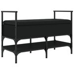 vidaXL Banc à chaussures noir 85 5x42x57 5 cm bois d'ingénierie