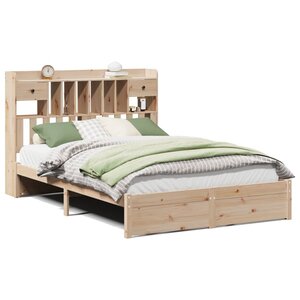 vidaXL Lit bibliothèque sans matelas 140x190 cm bois de pin massif