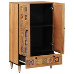 vidaXL Haut Armoire Naturel 60 x 33 5 x 100 cm Bois de mangue massif
