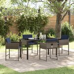 vidaXL Ensemble de salle à manger pour jardin 5 Pièces Gris Poly rotin