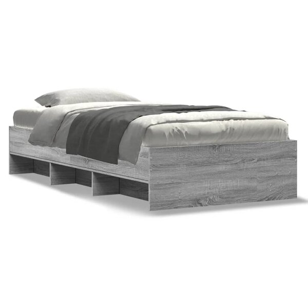 vidaXL Cadre de lit sans matelas sonoma gris 100x200 cm