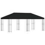 vidaXL Abri de jardin 6 x 3 m Noir Polyester et Acier 190 gsm