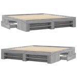 vidaXL Cadre de lit sonoma gris 200x200 cm bois d'ingénierie