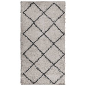 vidaXL Tapis shaggy à poils longs moderne beige anthracite 80x150 cm