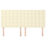 vidaXL Tête de lit Crème 200x5x118/128 cm Similicuir