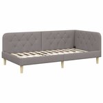 vidaXL Cadre de lit d'angle Taupe 90 x 190 cm tissu