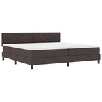 vidaXL Lit à ressorts avec matelas Marron foncé 200 x 200 cm tissu