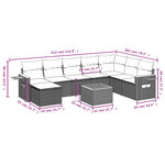 vidaXL Salon de jardin avec coussins 9 Pièces beige résine tressée
