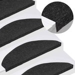 vidaXL Tapis d'escalier auto-adhésifs 20 Pièces noir 65x22 5x3 5 cm
