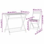 vidaXL Ensemble Bistro Pliable 5 Pièces en Bois Massif Acacia
