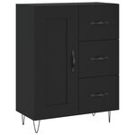vidaXL Buffet haut Noir 69 5x34x180 cm Bois d'ingénierie