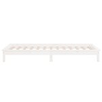 vidaXL Cadre de lit à LED sans matelas blanc 75x190 cm bois massif