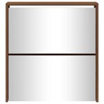 vidaXL Armoire à chaussures miroir à 2 niveaux Chêne marron 63x17x67cm