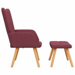 vidaXL Chaise de relaxation avec tabouret Rouge bordeaux Tissu