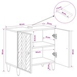 vidaXL Armoire d'évier Marron 62 x 33 x 58 cm Bois de mangue massif