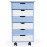 Caisson de bureau meuble en bois enfant 66 cm bleu et blanc 08_0000393
