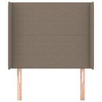 vidaXL Tête de lit avec oreilles Taupe 103x16x118/128 cm Tissu