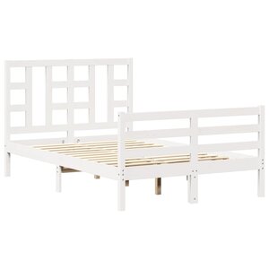 vidaXL Cadre de lit sans matelas blanc 120x200 cm bois massif