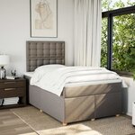 vidaXL Sommier à lattes de lit avec matelas taupe 120x190 cm tissu