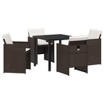 vidaXL Ensemble de salle à manger pour jardin 5 Pièces Marron polyrotin