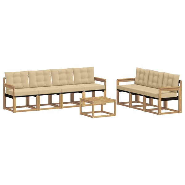 vidaXL Ensemble de canapés d'extérieur 8 pc Blanc et Beige