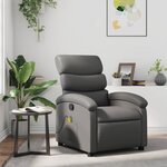 vidaXL Fauteuil de massage inclinable Gris Similicuir
