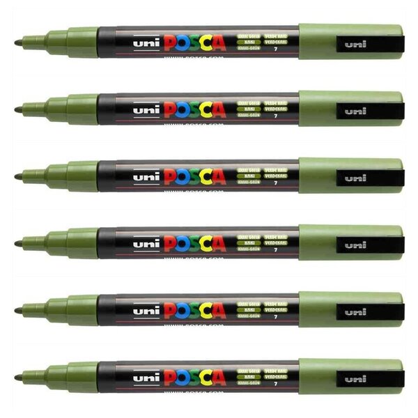 Marqueur à pigment PC-3M  vert kaki x 12 POSCA