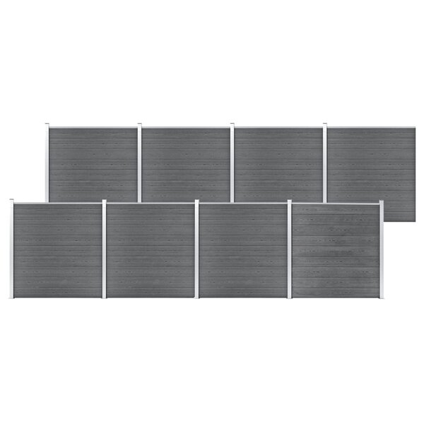 vidaXL Clôture de jardin WPC 1391x186 cm Gris