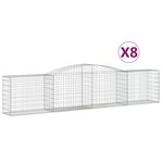 vidaXL Paniers à gabions arqués 8 Pièces 400x50x80/100 cm Fer galvanisé