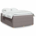 vidaXL Sommier à lattes de lit avec matelas Taupe 160x200 cm Tissu