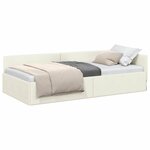 vidaXL Cadre de lit d'angle Crème 90 cm x 190 cm tissu