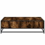 vidaXL Table basse chêne fumé 100x100x30 cm bois d'ingénierie et métal