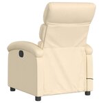 vidaXL Fauteuil inclinable de massage électrique crème tissu