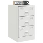 vidaXL Table de chevet blanc 34 5x39x62 cm acier