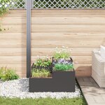 Jardinière vidaXL 80x80x48 cm Acier Noir