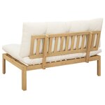 vidaXL Unité de canapé du milieu Acacia Clair et Blanc Crème