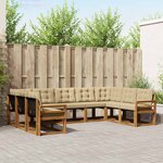 vidaXL Ensemble de canapés d'extérieur 9 Pièces Naturel et Beige