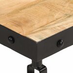 vidaXL Table basse avec roulettes bois de manguier massif 100x55x26 cm