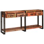 vidaXL Tables console avec tiroir 2 Pièces Multicolore 161 x 33 x 75 cm