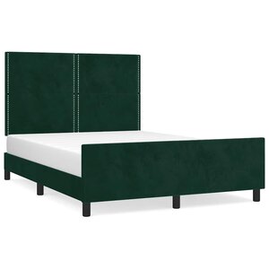vidaXL Cadre de lit sans matelas vert foncé 140x200 cm velours