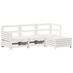 vidaXL Salon de jardin 4 Pièces blanc bois de pin massif
