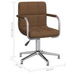 vidaXL Chaise pivotante de bureau Marron Tissu