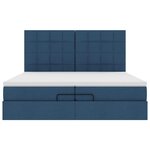 VidaXL Cadre de lit ottoman avec matelas bleu 200x200cm tissu