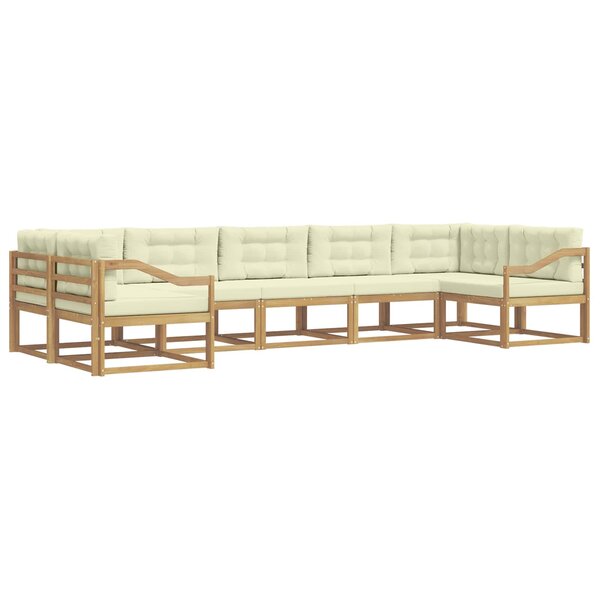 vidaXL Ensemble de canapés d'extérieur 7 pc Blanc et crème